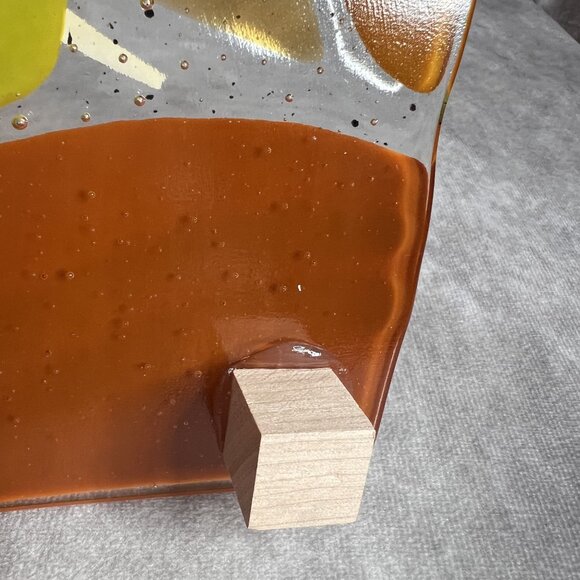 Colorful Geometric Fused Glass Wall Clock By Danielle Styles Battery Operated - Picture 10 of 12